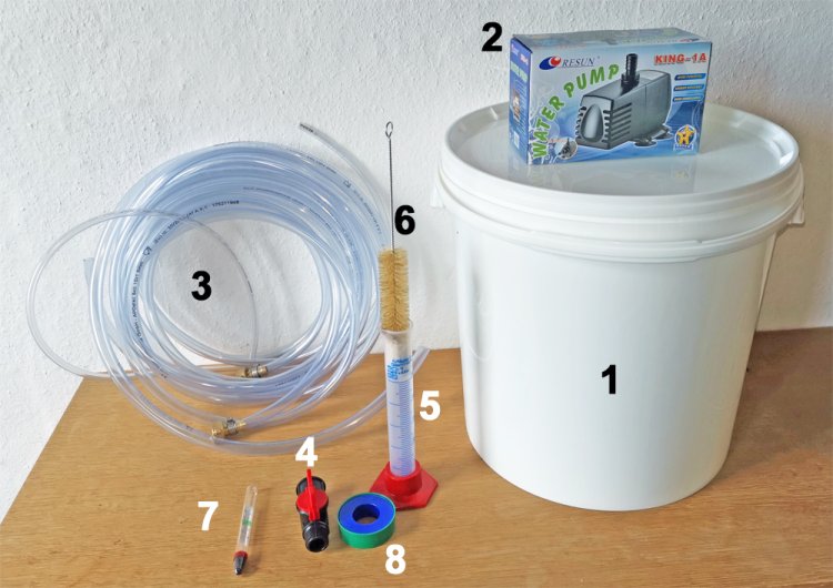 Accessory set with pump for stailess-steel stills up to 20 litres - Click Image to Close