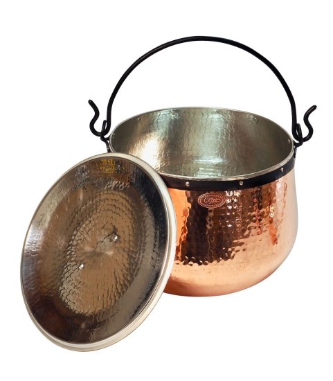 "CopperGarden®" Kupferkessel / Hexenkessel, "verzinnt" mit Deckel ca. 3 Liter - Click Image to Close